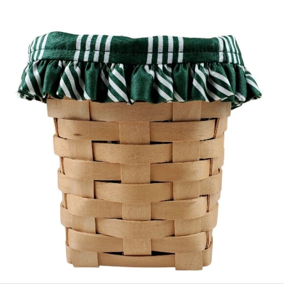 LONGABERGER Square Mouth  Basket Striped Fabric Lining and Plastic Protector - Picture 1 of 7